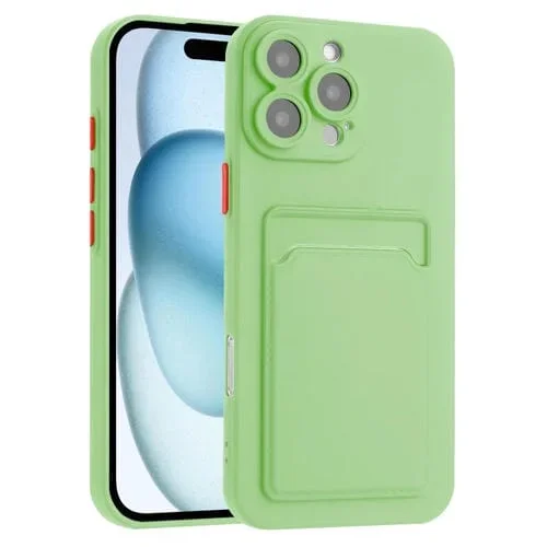 Funda TPU iPhone 16 Pro Max Botones Color Contraste Tacto Piel (Verde Claro)