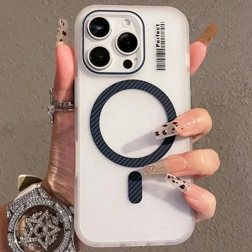 Funda TPU Sensación de Piel de Cristal Magsafe para iPhone 16 Pro (Azul Cobalto)