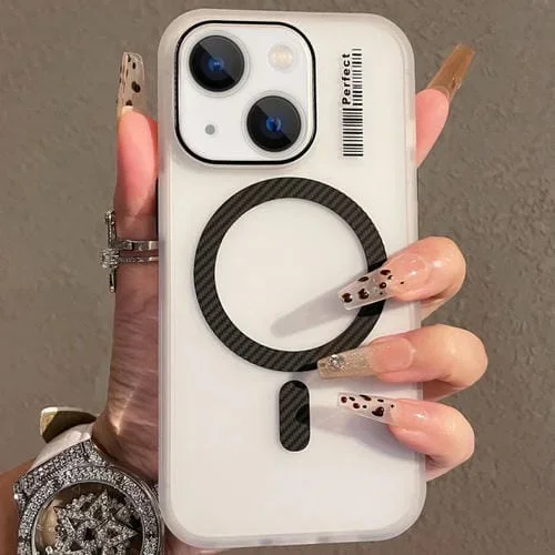 Funda TPU Sensación Piel de Cristal Magsafe para iPhone 14 Plus (Negra)