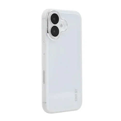 Funda TPU Translúcida Mate con Película para Lente Enkay Hat-Prince para iPhone 16 (Blanca)