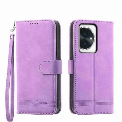 Funda TPU y Cuero Pu para Honor 100 Dierfeng Dream Line (Púrpura)