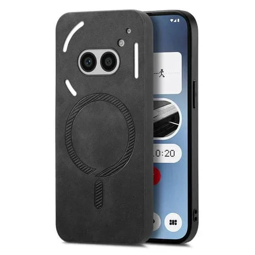 Funda Trasera Magnética de PU para Teléfono 2A Retro Magsafe (Negro)