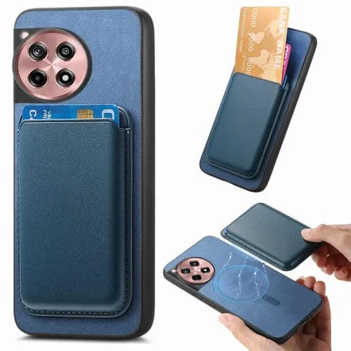 Funda Trasera PU con Tarjetero Magsafe Retro para OnePlus Nord CE4/Ace 3V (Azul)
