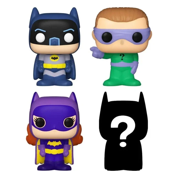 Funko Bitty Pop! DC – Batman, Batgirl, The Riddler Y una Minifigura Misteriosa Sorpresa – 0.9 Inch (2.2 Cm) – DC Comics Coleccionable- Repisa Apilable Incluida – Idea de Regalo