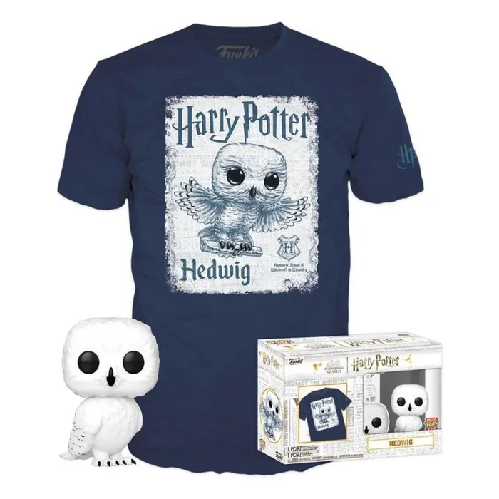Funko Pop! & tee: Harry Potter – Hedwig – Large – (L) – Camiseta, Franela – Ropa con Figura de Vinilo Coleccionable – Idea de Regalo – Juguetes y Camiseta de Manga Corta para Adultos Hombres