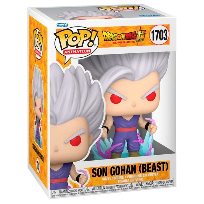 Funko Pop! Animation: DBSSH – Gohan UI – 1/6 de Probabilidades de Obtener la RARA Variante Chase – Brilla en la Oscuridad – Dragon Ball Super Super Hero – Figura de Vinilo Coleccionable – Anime Fans