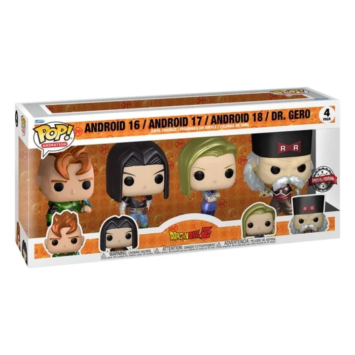 Funko Pop! Animation: Dragon Ball Z – Android 16-4PK – Figura de Vinilo Coleccionable – Idea de Regalo – Mercancia Oficial – Juguetes para Niños y Adultos – Anime Fans