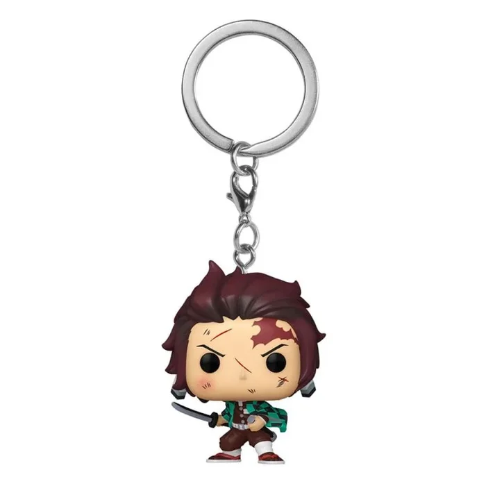Funko Pop! Keychain: Demon Slayer – Tanjiro Kamado – Bloody – Guardianes de la Noche – Minifigura de Vinilo Coleccionable Llavero Original – Relleno de Calcetines – Idea de Regalo – Anime Fans