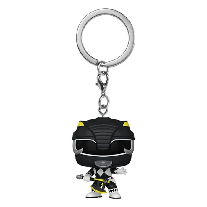 Funko Pop! Keychain: Mighty Morphin Power Rangers 30th – Black Ranger – Power Rangers TV – Minifigura de Vinilo Coleccionable Llavero Original – Relleno de Calcetines – Idea de Regalo – TV Fans