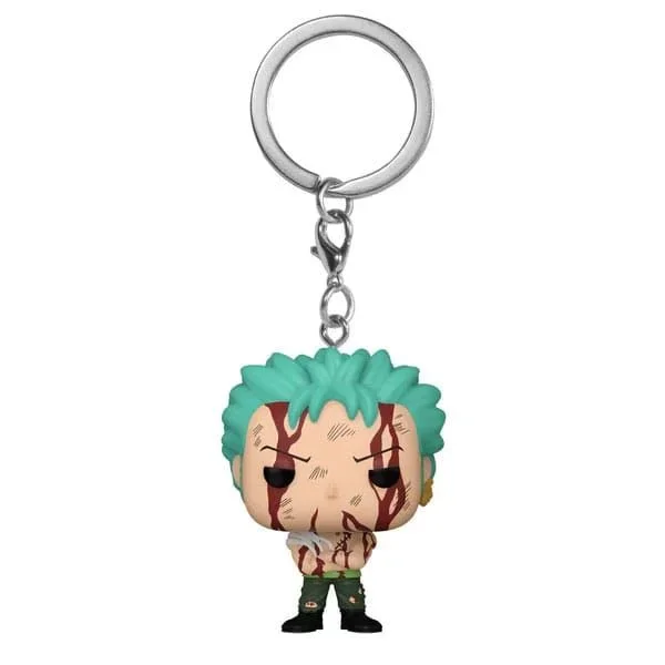 Funko Pop! Keychain: OP – Roronoa Zoro – One Piece – Minifigura de Vinilo Coleccionable Llavero Original – Relleno de Calcetines – Idea de Regalo- Mercancia Oficial – Anime Fans – Minifigura