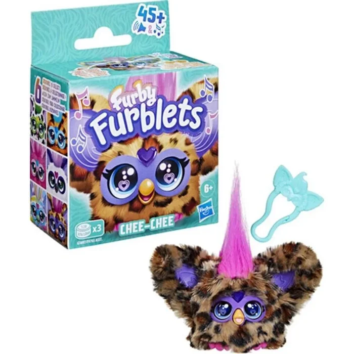 Furby Furblets, Chee-Chee, Minipeluche de Juguete con Pelaje de Guepardo