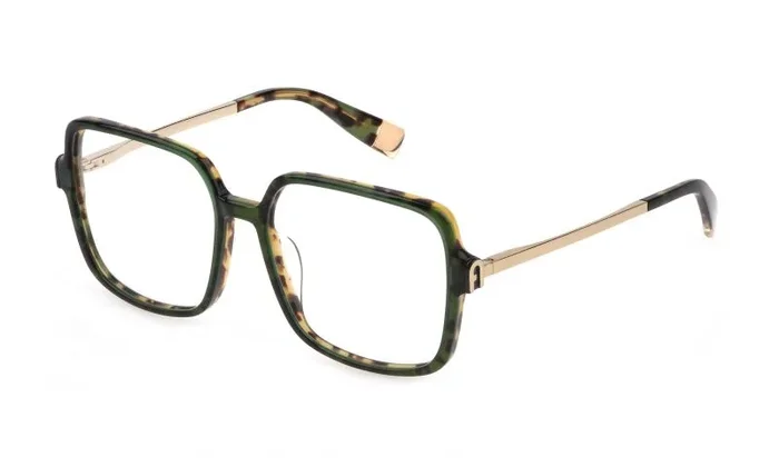 FURLA VFU632 Gafas, Top Green+Havana, 55 para Mujer