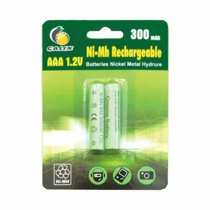 GALIX Lot de 2 Piles rechargeables LR03/AAA – Ni-Mh – 1,2 Volts – 300 mAh