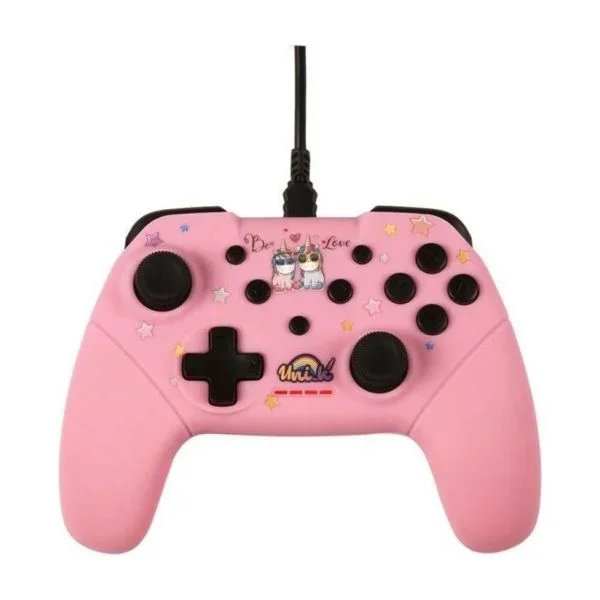 Gamepad konix switch unik be love cable 3m compatible con pc color rosa kx-unik-sw-pad-love