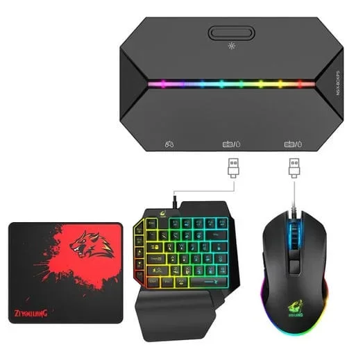 Gamepad Ziyou Lang G6L Convertidor de Mouse y Teclado para Nintendo Switch Xbox PS4 (Rojo)