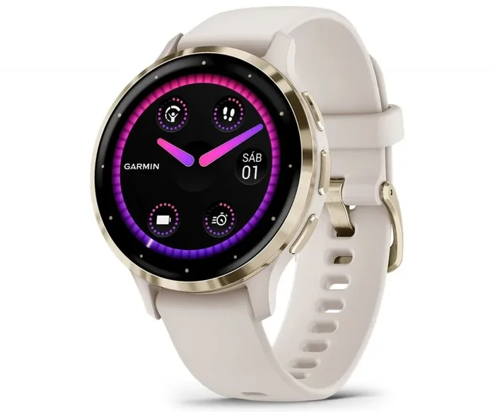 Garmin Venu 3S 3,05 cm (1.2″) AMOLED Digital 390 x 390 Pixeles Pantalla táctil Oro, Marfil Wifi GPS (satélite)