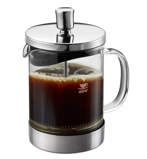 GEFU Diego – Cafetera (600 ml), color plateado y negro