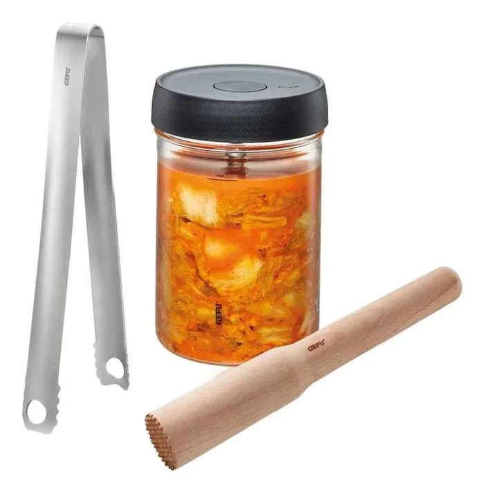 Gefu Set de fermentación Nativo, 5 Piezas Frascos térmicos para Comida, Vidrio de borosilicato, Multicolor, único