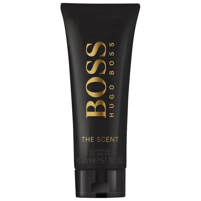 Gel de ducha Hugo Boss The Scent limpia y perfuma la piel con su icónica fragancia masculina formato 50 ml ideal para viaje o uso diario elegante