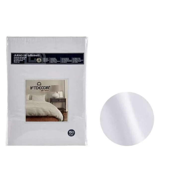 Gift Decor Juego de Sábanas Blanco 3 Piezas