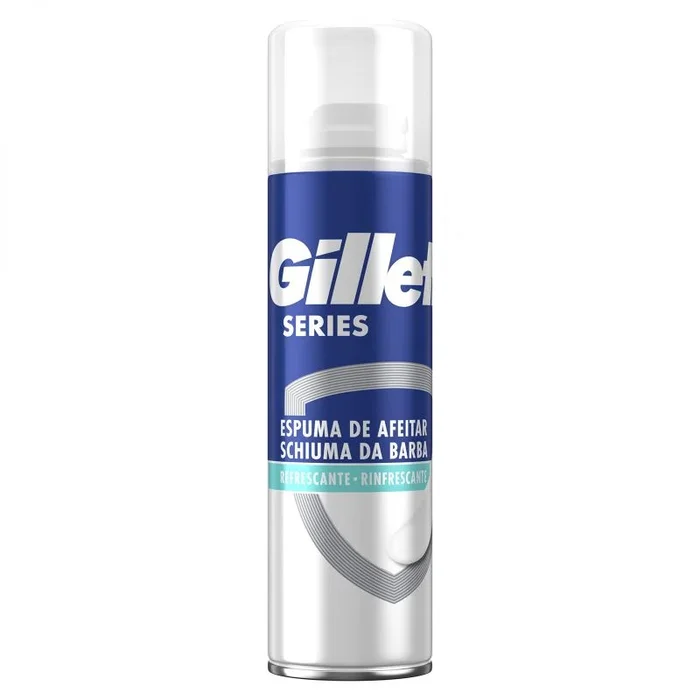 Gillette Series Espuma de Afeitar Hombre para Pieles Sensibles, Efecto Refrescante con Eucalipto, 250 ml