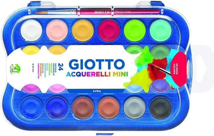Giotto Acuarelas Mini 23 Mm, Est, 24 Uds + Pincel