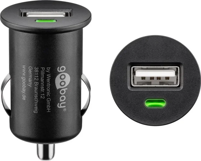 Goobay 44176 cargador de dispositivo móvil Videocámara digital, Cámara digital, Lector de libros electrónicos, GPS, MP3, Teléfono móvil, Smartphone, Tableta, Teléfono Negro Encendedor de cigarrillos Auto