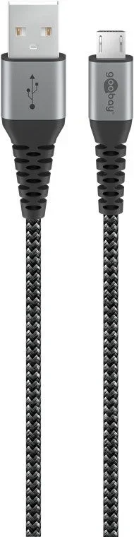 Goobay 49273 cable USB USB 2.0 0,5 m Micro-USB B USB A Negro, Gris
