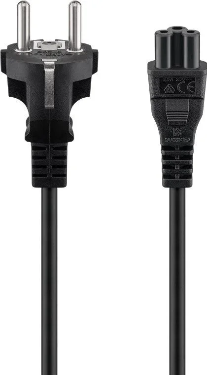 Goobay 57846 cable de transmisión Negro 1 m Enchufe tipo F IEC C7