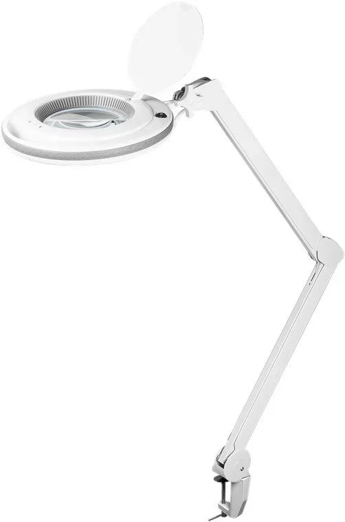 goobay 60362 Lámpara lupa LED con pinza / 9 W de consumo/lente de cristal de 127 mm/temperatura de color 6400 K / 1,75 aumentos/flujo luminoso 83-730 lumen/blanco