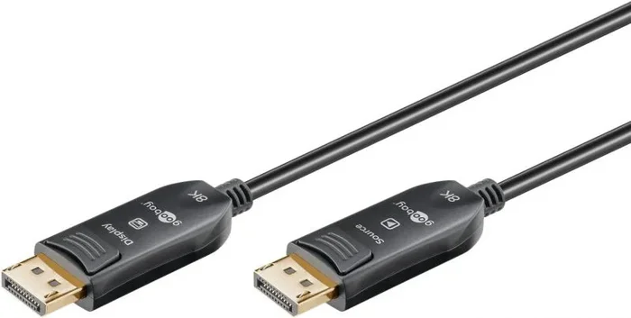 goobay 64868 Cable conector DisplayPort híbrido óptico 2.0 (AOC) / 8K Ultra HD 4320p (60 Hz) / conductor vidrio híbrido/contacto chapadas oro/DisplayPort a DisplayPort / 30m