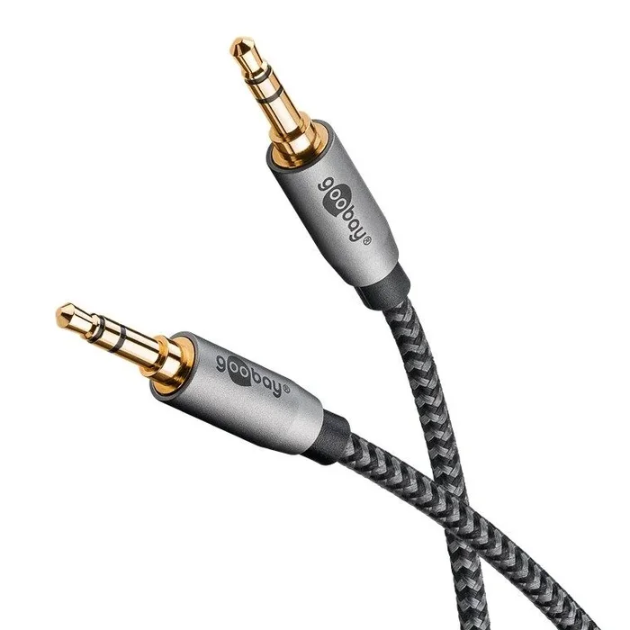 Goobay 65274 cable de audio 2 m 3,5mm TRS Negro, Plata