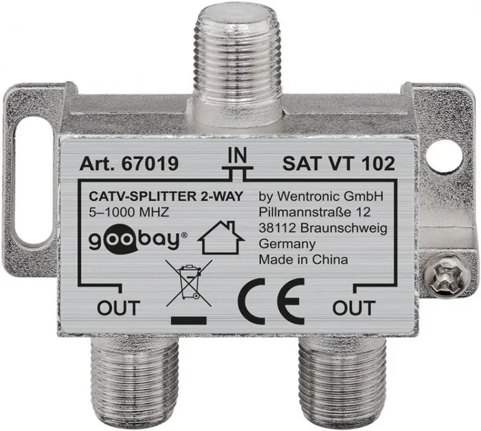 Goobay 67019 cable divisor y combinador Divisor de 3 salidas Plata