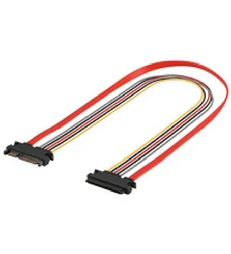 Goobay 93871 cable de SATA 0,5 m SATA 7-pin + 15-pin Negro, Naranja, Rojo, Amarillo