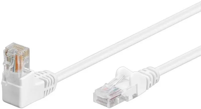 Goobay 94162 cable de red Blanco 0,5 m Cat5e U/UTP (UTP) Acodado