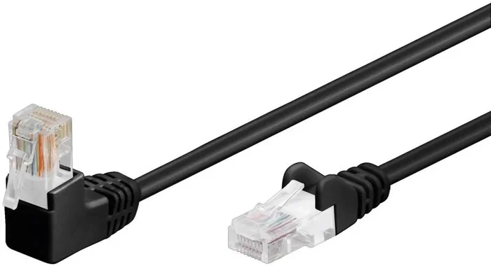 Goobay 94174 cable de red Negro 5 m Cat5e U/UTP (UTP) Acodado