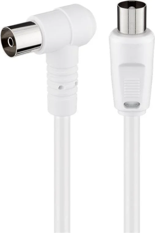 goobay BKWG 0250 – Cable de conexión para antena (2,5 m, 2,50), color blanco