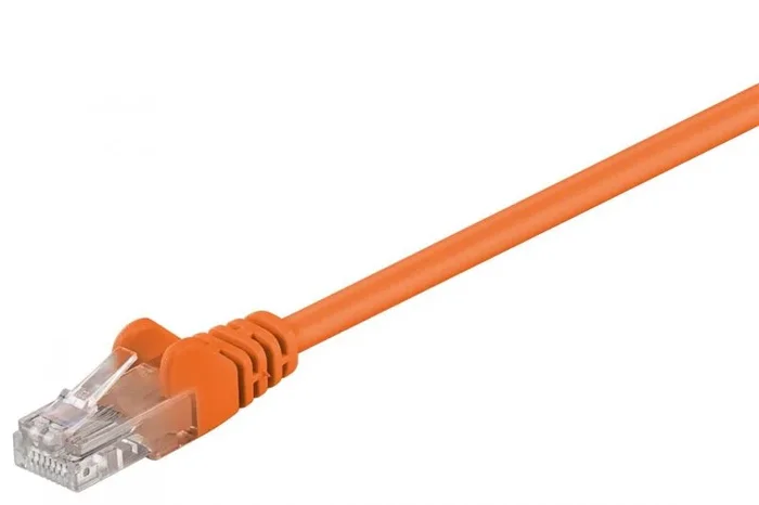 Goobay Cat 5UTP – Cable de Red Cat 5e, con 2 Conectores RJ45, sin apantallar Naranja 7,5 m