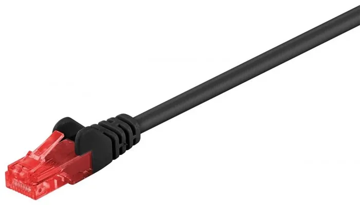 Goobay RJ-45, Cat 6, 1.5m cable de red Negro 1,5 m Cat6