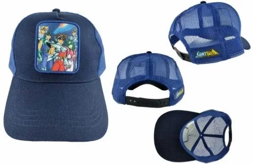 Gorra saint seiya trucker personajes marino/royal