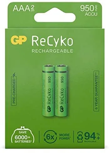 Gp 811053 Micro baterías recyko+ 2 AAA, 2900434270001