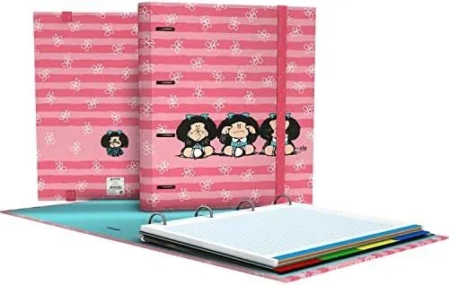 Grafoplás carpebook 4 anillas mixtas d35 mafalda sabiduría 4 separadores c/recambio 100h a4 cartón plastificado