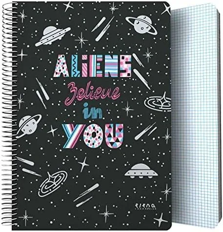 Grafoplás cuaderno folio ec3 tapa pp aliens