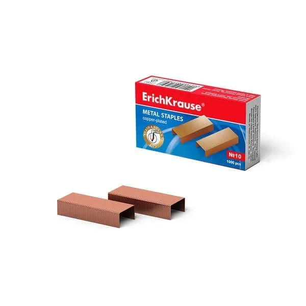 Grapas marca ERICHKRAUSE modelo Erichkrause Grapas de Cobre ?10-1000 Grapas – Alta Resistencia y Facil Engrapado – Resistente a La Corrosion – Color Cobre