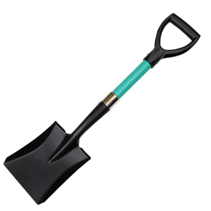 Greenmill Pala con Mango de Fibra de Vidrio, Mini Pala de Jardinería (72 cm, Cuadrada)