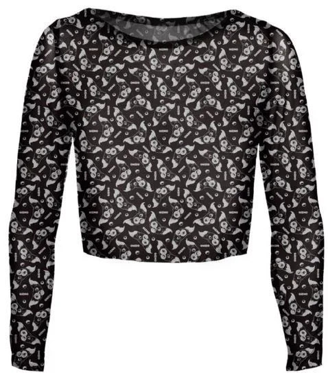 Gremlins – gizmo (womens black/white cropped mesh top) small