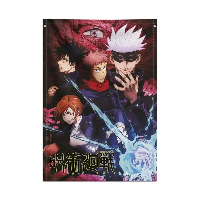 Grupo Erik Banderola decorativa Jujutsu Kaisen – Póster tela Jujutsu Kaisen 70×100 cm – Póster para enrollar – Póster Jujutsu Kaisen │ Cuadro enrollable de tela – Decoracion pared anime