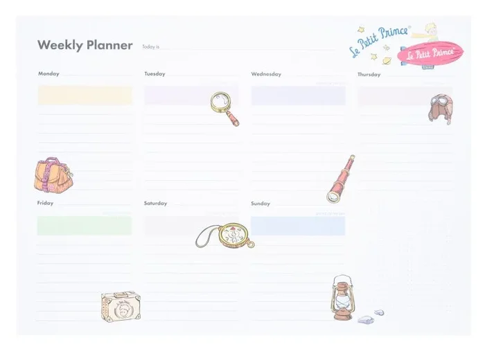 Grupo Erik Bloc planificador semanal A3 El Principito – Organizador semanal – A3 planificador semanal – Planning escritorio – Material escolar y papeleria, licencia oficial