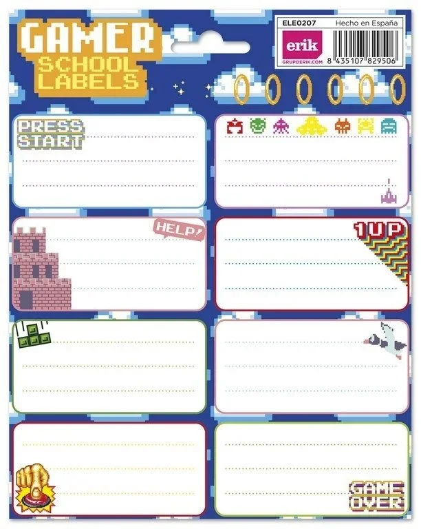Grupo Erik Editores Gamer – Etiquetas gr, 15.8 x 20 cm