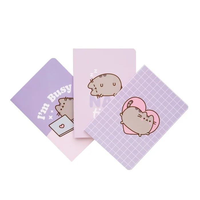 Grupo Erik Pack cuadernos A5 Pusheen – Bloc de notas A5 distintos diseños Kawaii – 3 Libretas A5, Libreta A5 – Cuaderno de notas – Libreta pequeña – Material escolar y Papeleria Kawaii